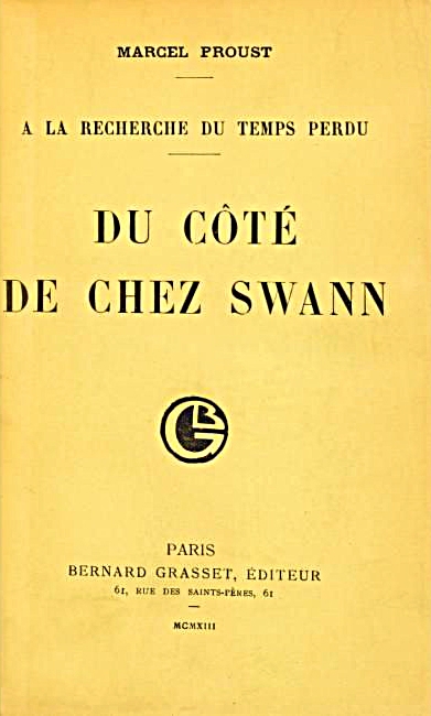 Portada de la primera edición de "Du coté de chez Swann" en la editorial Grasset