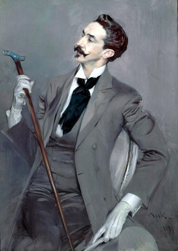 El conde Robert de Montesquiou-Fezensac, modelo del barón Charlus. Retrato de Giovanni Boldini (1897),  París, Musée d'Orsay