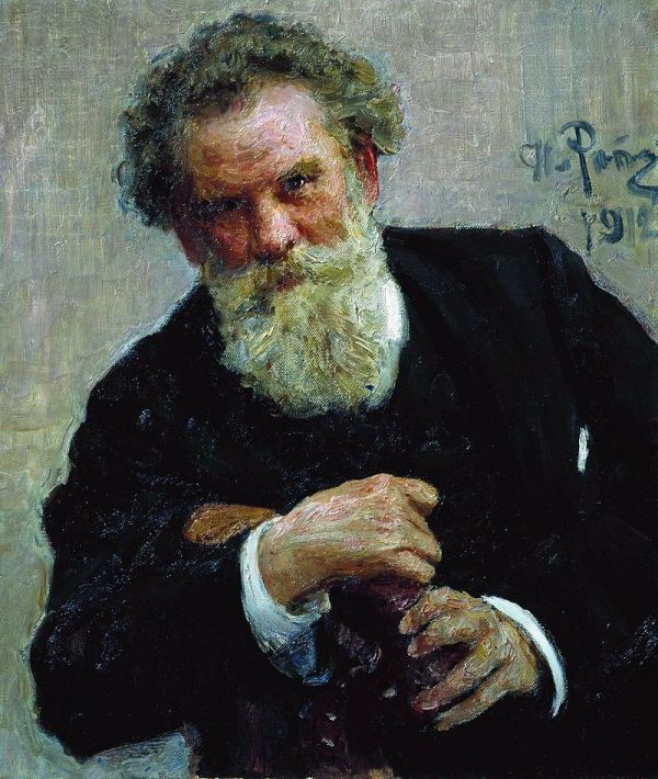 Retrato del escritor Vladímir Galaktiónovich Korolenko, por Iliá Repin 